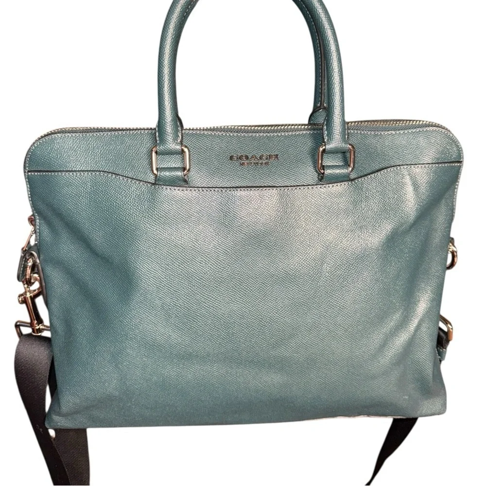 NWOT New Coach Beckett Forest Green Portfolio Briefcase